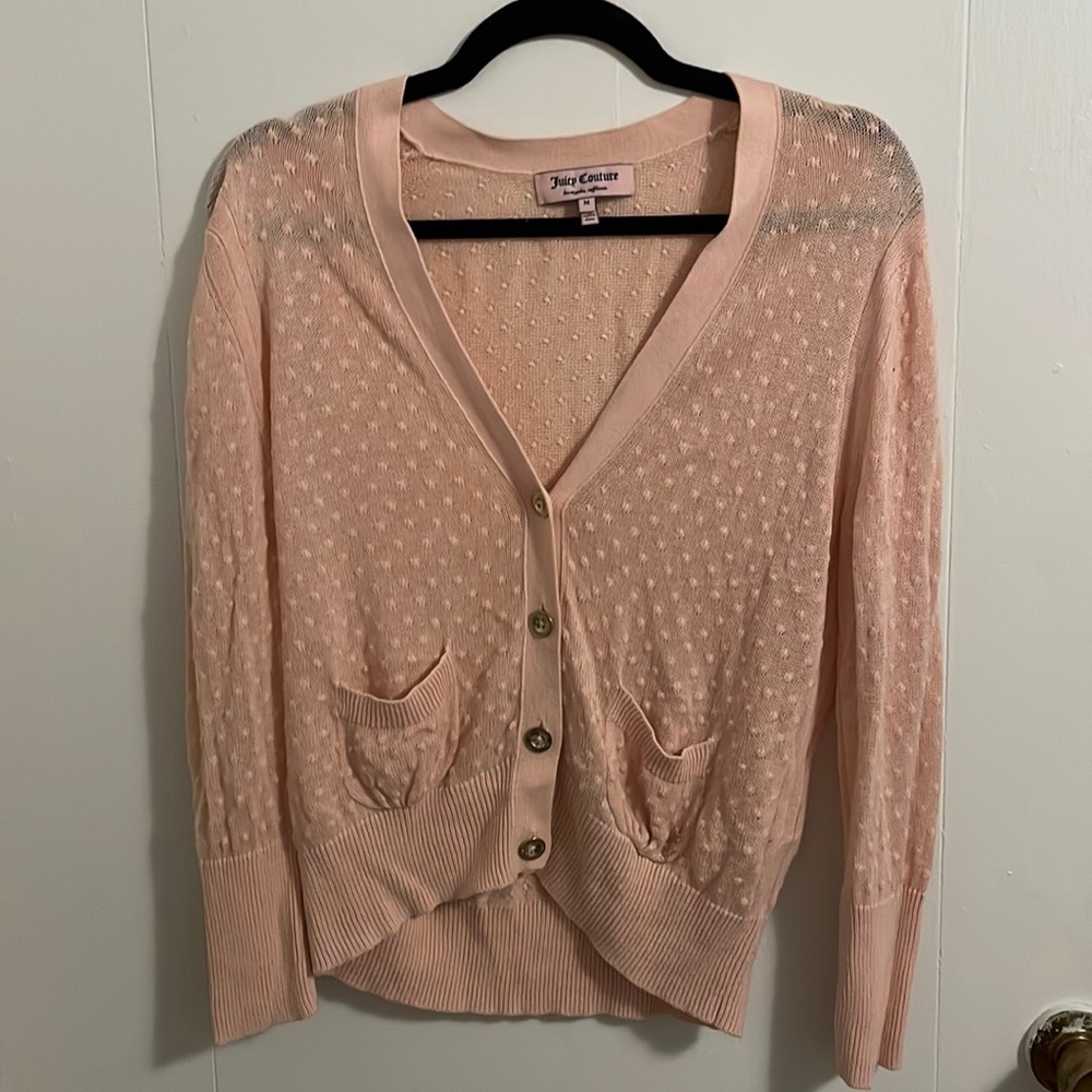 Juicy Couture pink cardigan, EUC!